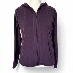 Columbia Women's Dark Purple Zip-Up Fleece Jacket Hoodie